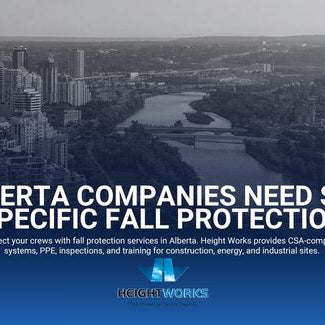 Protect your crews with fall protection services in Alberta. Height Works provides CSA-compliant systems, PPE, inspections, and training for construction, energy, and industrial sites. 