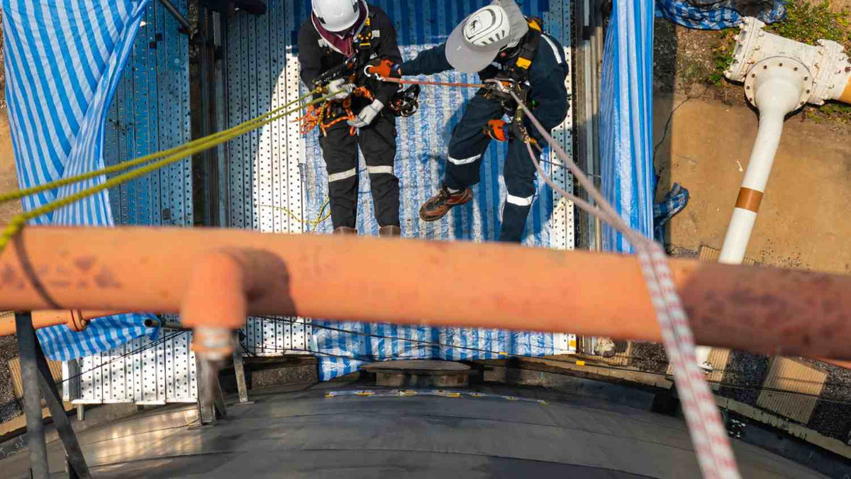 A safety rope is used for working at heights.