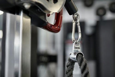 A heavy-duty carabiner and rope attachment use for fall protection