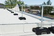 Rooftop with metal railing system for height safety