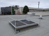 Metal railing is installed for height safety guards.