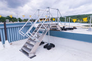 Metal staircase on a rooftop for fall protection safety