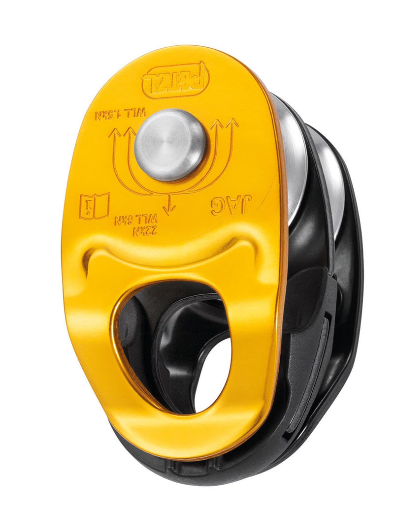 Petzl Jag double pulley for smooth and efficient hauling.