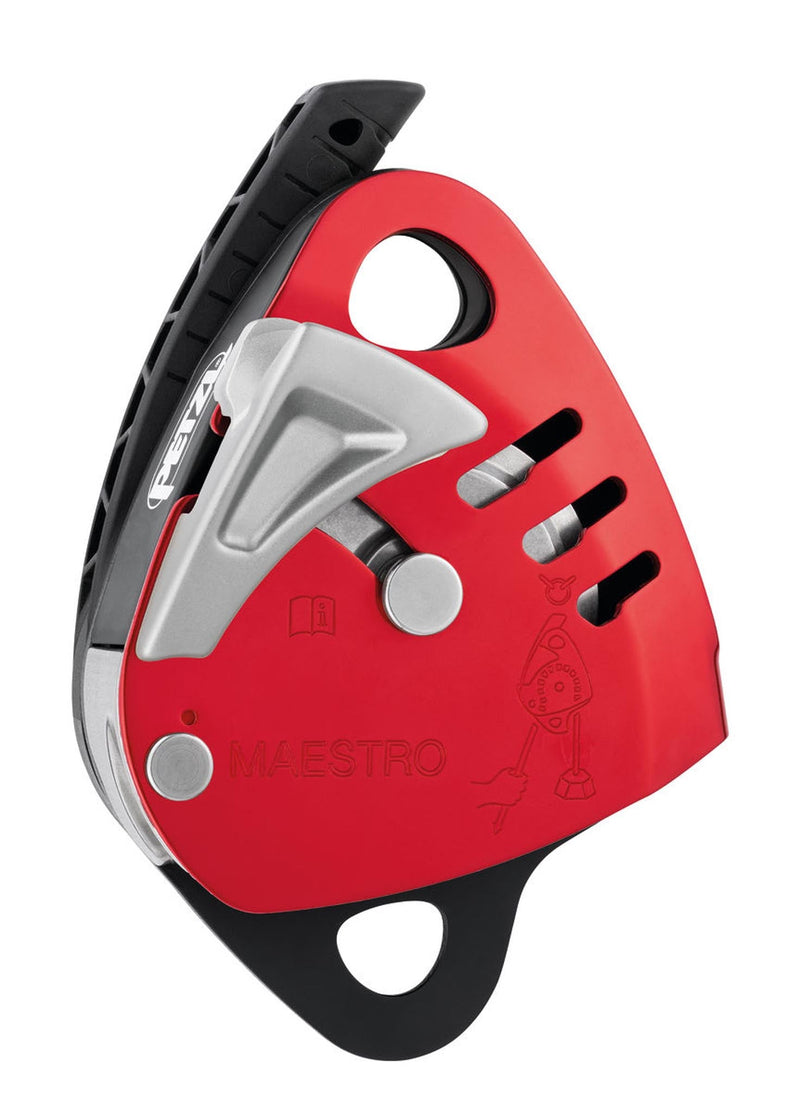 Petzl Maestro L industrial descender for controlled lowering.