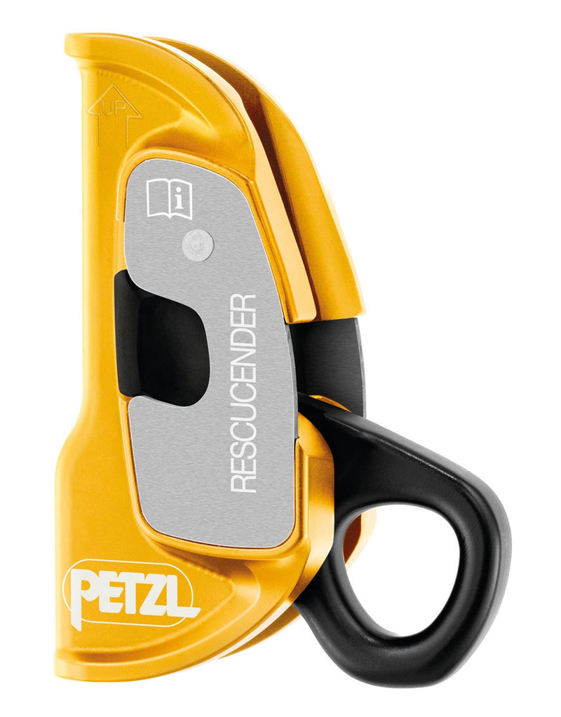 Petzl Rescucender rope clamp for secure and smooth ascent.
