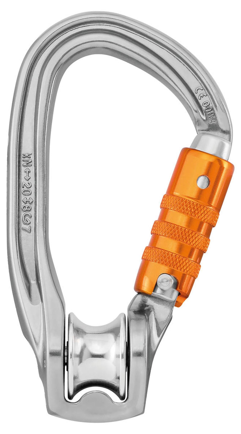 Petzl Rollclip Z pulley carabiner for smooth handling.