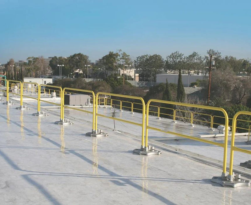T-Rail 17 non-penetrating guardrail system for fall protection